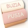 RĘCZNIKI haft BUZIA PUSIA prezent na ŚWIĘTA, dla ŻONY, KOLEŻANKI